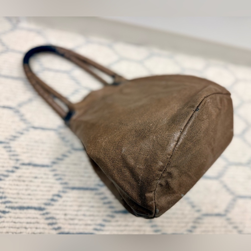 FENDI Vintage Rare Roma 1925 Brown Coated Canvas Palazzo Bucket Tote Handbag - Picture 8 of 16